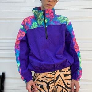80s Vibeant Multicolor Windbreaker Jacket
